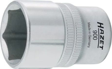 Насадка 1/2" (12,5 мм), 6-кутна, розмір насадок 6/12-кутних (мм): 13 мм, довжина: 38 мм, обробка: хромований HAZ HAZET 900-13