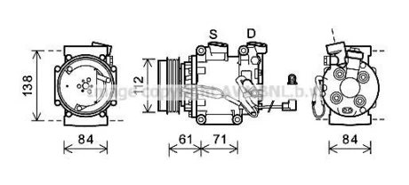 Компресор кондиціонера HONDA CIVIC VIII, JAZZ III 07.08- QUALITY COOLING AVA HDAK275