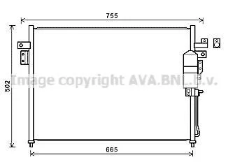Конденсатор кондиціонера (з осушувачем) NISSAN NAVARA NP300, PATHFINDER III 3.0D 02.10- QUALITY COOLING AVA DN5404D