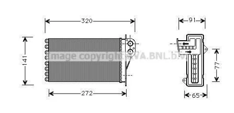Радіатор пічки CITROEN C3 I, C3 PLURIEL, XSARA PICASSO, PEUGEOT 206, 206+, 307, 307/KOMBI 6FZ(EW7J4)-WJZ(DW8) 09.98- QUALITY COOLING AVA PEA6356