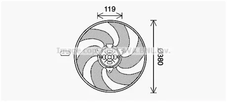 Вентилятор радіатора Лів/Прав CITROEN JUMPER I, FIAT DUCATO, SCUDO, LANCIA ZETA, PEUGEOT BOXER 230A2.000-XUD9TE 02.94- QUALITY COOLING AVA CN7555