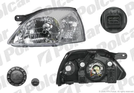 Фара основна | KIA RIO, 02- POLCAR 4116091E
