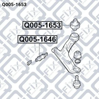 Сайлентблок переднього важеля (задній) Q-FIX Q005-1653