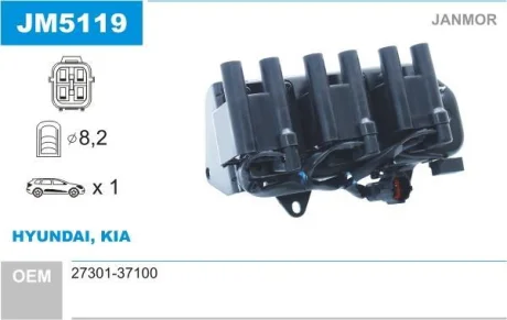 Котушка запалення JANMOR JM5119