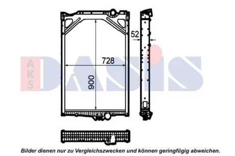Радіатор двигуна ((en) with frame) VOLVO FM, FM II, FM III, FMX, FMX II, FMX III D11A-330-G13C460 09.05- AKS DASIS 280029N