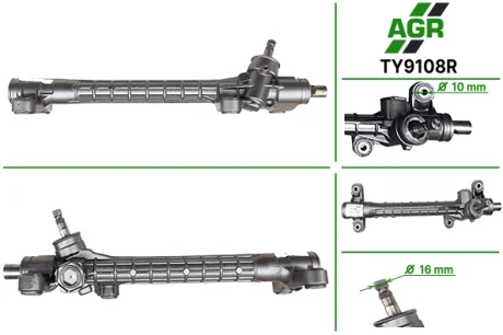 Рульова рейка без ПК, відновлена, TOYOTA COROLLA (ZZE12_, NDE12_, ZDE12_) 01-07,COROLLA седан (_ AGR AUTOAGREGAT TY9108R