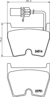 Гальмівні колодки, дискове гальмо (набір) TEXTAR 2451601