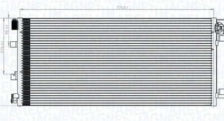 Конденсатор кондиціонера (з осушувачем) NISSAN NV400, OPEL MOVANO B, RENAULT MASTER III 2.3D/Electric 02.10- MAGNETI MARELLI 350203787000