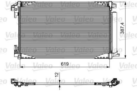 Конденсатор кондиціонера (з осушувачем) TOYOTA C-HR 2.0 11.16- VALEO 814027