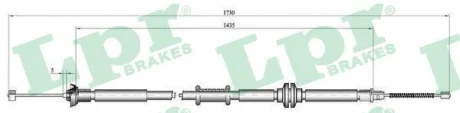 Трос стояночного гальма задн Прав (1730мм/1435мм) CITROEN NEMO, NEMO/MINIVAN, FIAT FIORINO/MINIVAN, QUBO, PEUGEOT BIPPER, BIPPER TEPEE 1.3D/1.4CNG/1.4D 11.07- LPR C1012B