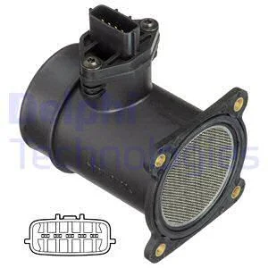 Витратомір повітря (5 pin, модуль) NISSAN ALMERA II, ALMERA TINO, PRIMERA 1.5-2.2D 06.96-05.07 DELPHI AF1037112B1