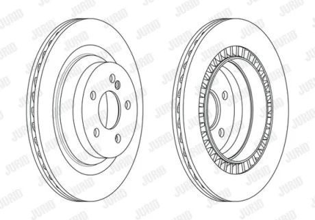 Диск гальмівний задн Лів/Прав MERCEDES CLS (C218), CLS (C219), CLS SHOOTING BRAKE (X218), E T-MODEL (S211), E T-MODEL (S212), E (W211), E (W212) 1.8-5.5 01.06-12.17 JURID 563198JC