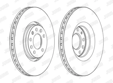 Диск гальмівний передн Лів/Прав CADILLAC BLS, OPEL OMEGA B, SIGNUM, VECTRA C, VECTRA C GTS, SAAB 9-3, 9-3X 1.8-3.2 09.99- JURID 562390JC1