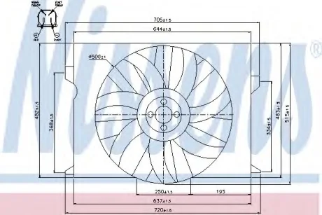 Вентилятор, охлаждение двигателя NISSENS 85077