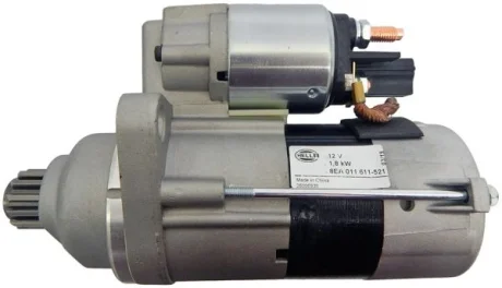 Стартер (12В, 1,8кВт, новий) AUDI A3, SEAT ALTEA, ALTEA XL, LEON, SKODA FABIA II, OCTAVIA II, ROOMSTER, ROOMSTER PRAKTIK, VW CADDY III, CADDY III/MINIVAN, GOLF PLUS 1.6D/1.9D 08.03-07.15 HELLA 8EA011611521