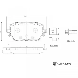 Колодки гальмівні (задні) MB A-class (W177)/B-class (W247) 18-/GLA-class (C118) 19- BLUE PRINT ADBP420076